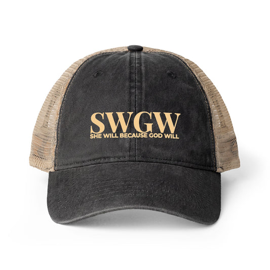 Women's Washed Mesh-Back Cap